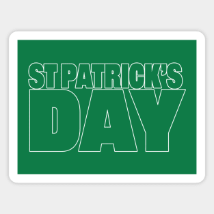 St Patricks Day White Line Typography Magnet